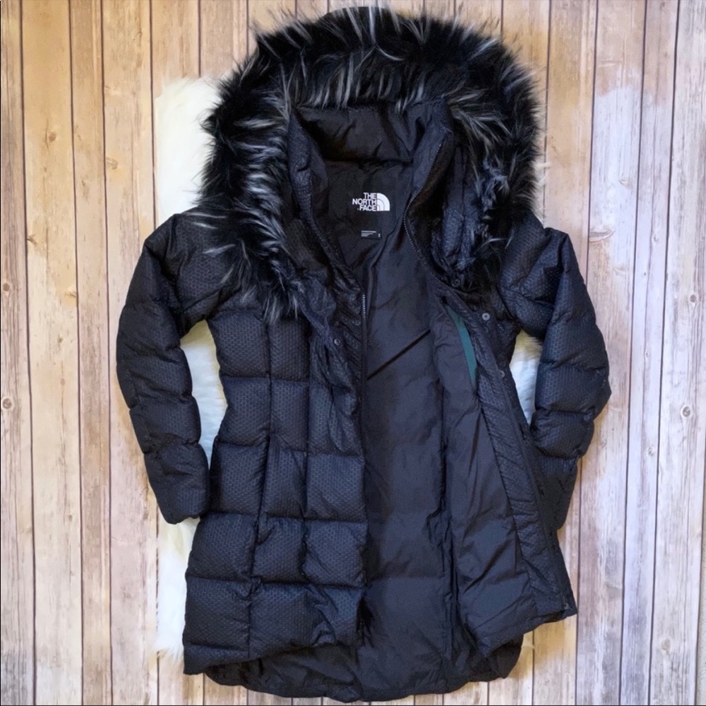 The North Face Fur Hooded Down Parkina In Black - Picture 3 of 10